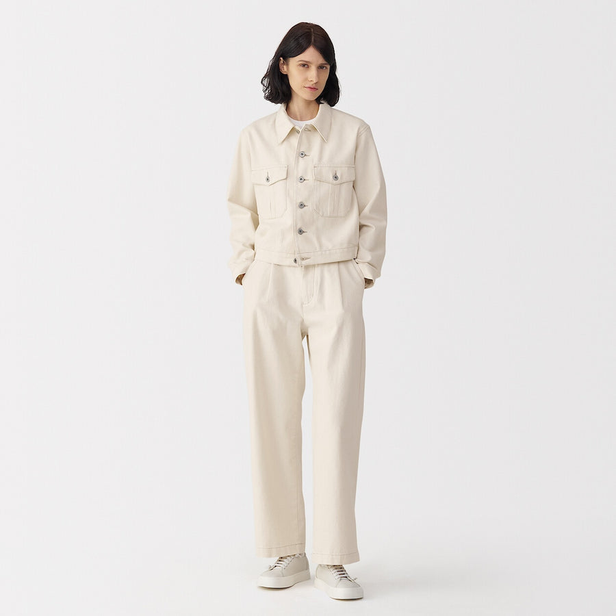 Women's washi blended twill pants Natural23inch