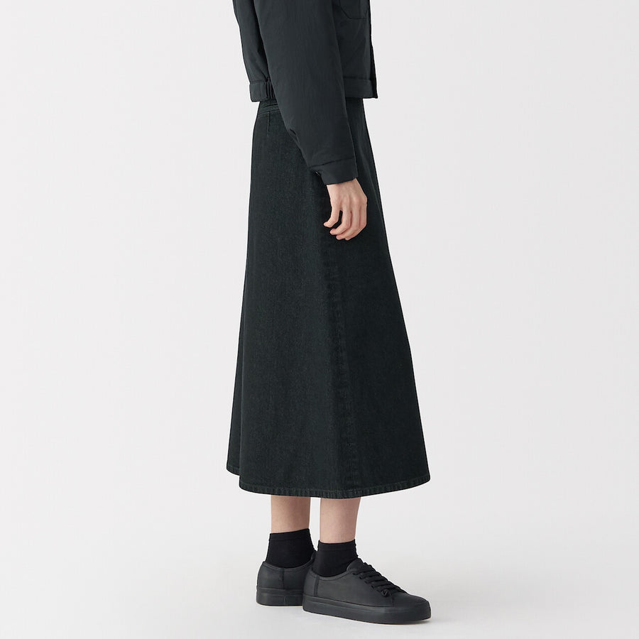 Women's washi blended denim skirt Dark grey23inch