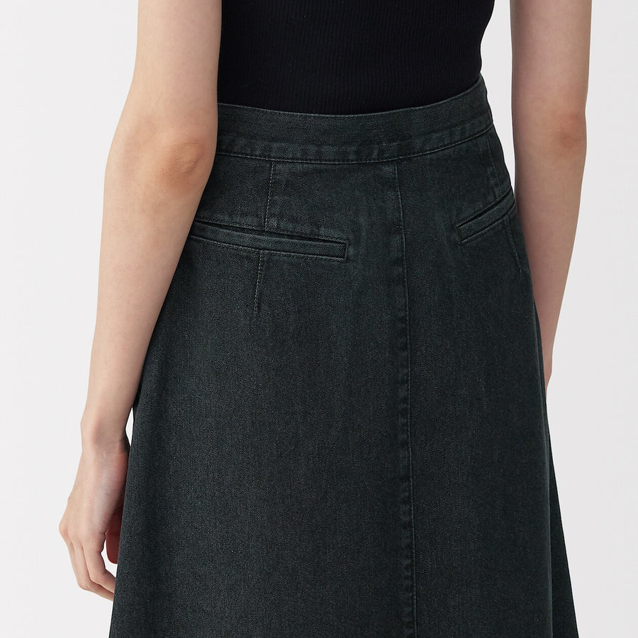 Women's washi blended denim skirt Dark grey23inch