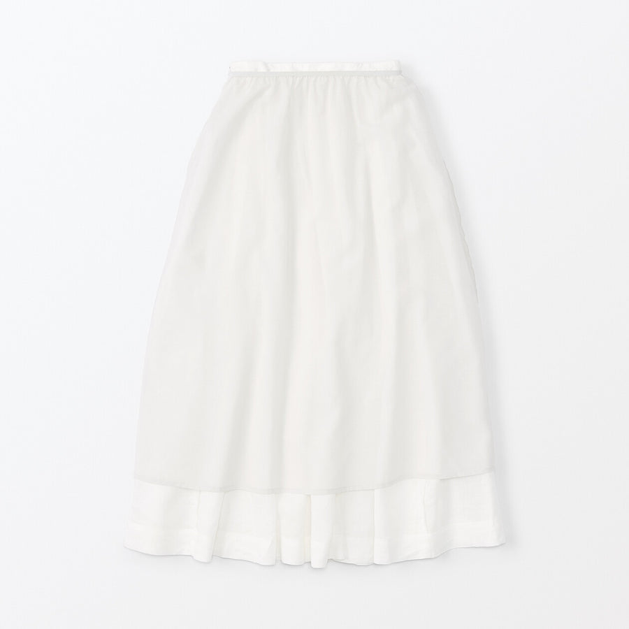 Women's ramie tucked Skirt Off WhiteXXS