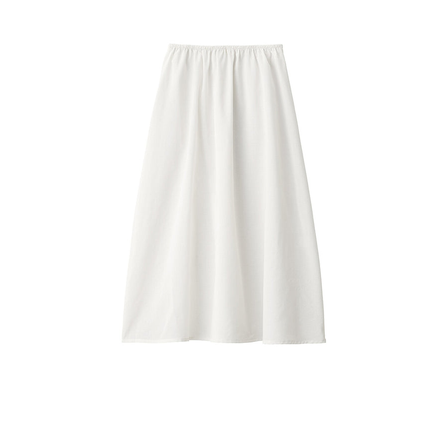 Women's ramie tucked Skirt Off WhiteXXS