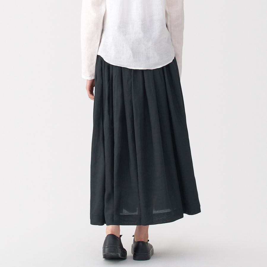 Women's ramie tucked Skirt Off WhiteXXS