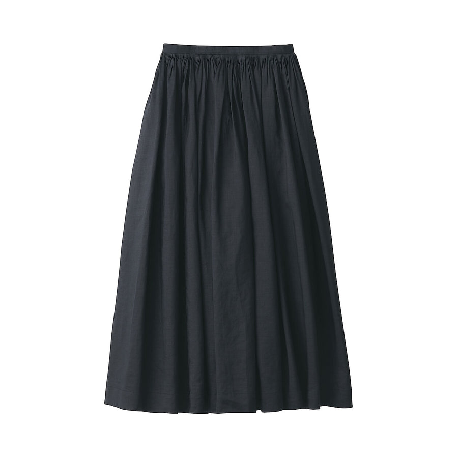 Women's ramie tucked Skirt Off WhiteXXS