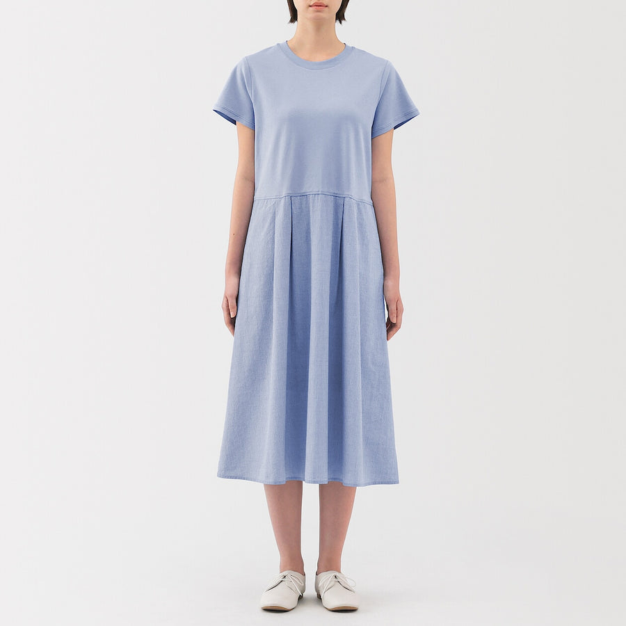 W's Cool touch S/Slv dress Saxe BlueXS