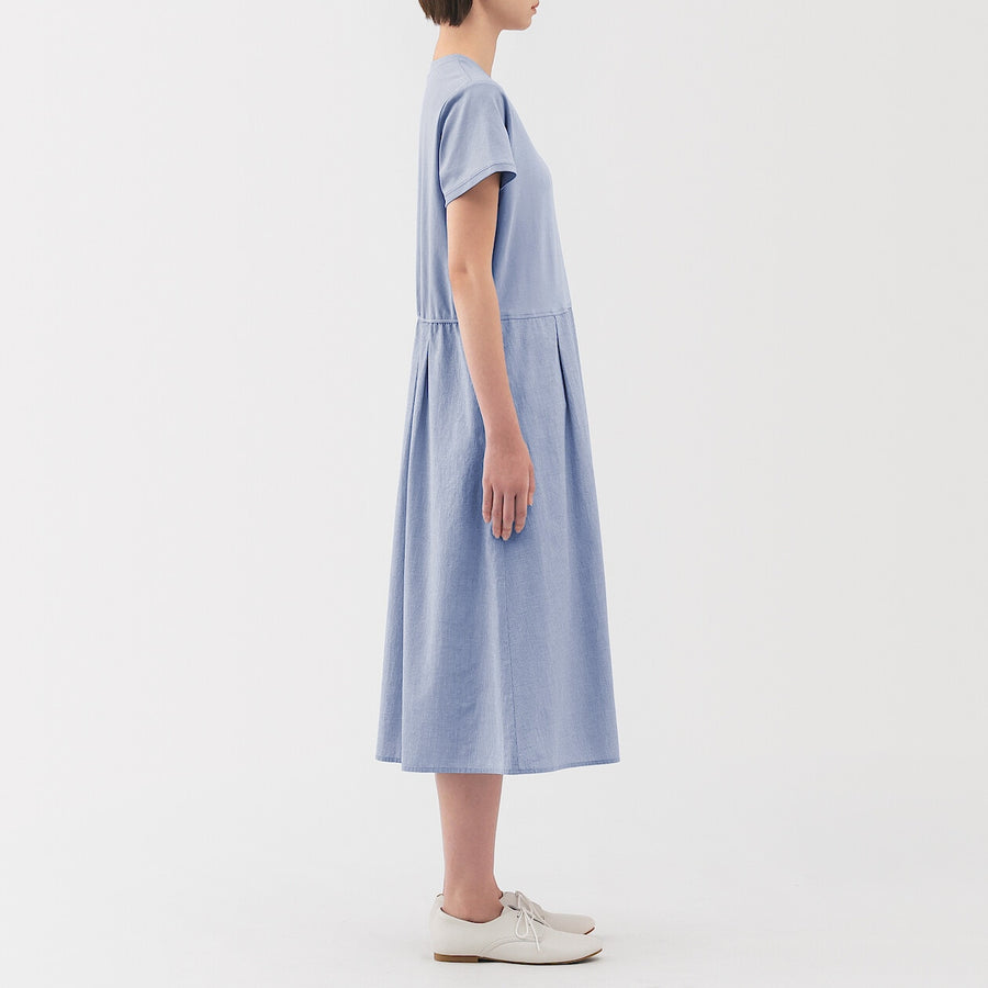W's Cool touch S/Slv dress Saxe BlueXS