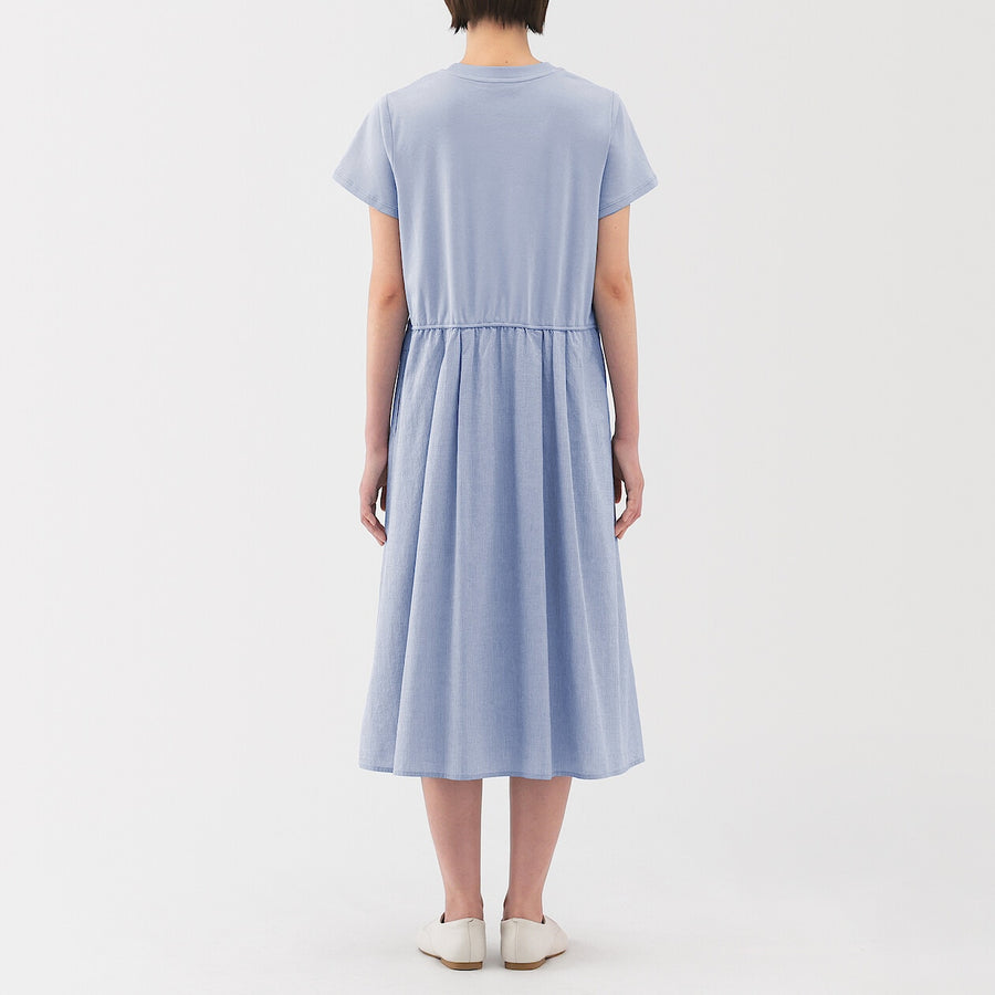 W's Cool touch S/Slv dress Saxe BlueXS