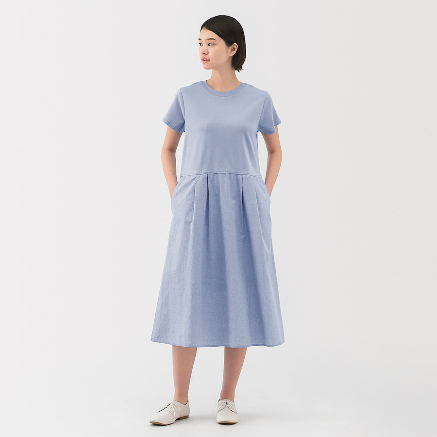 W's Cool touch S/Slv dress Saxe BlueXS