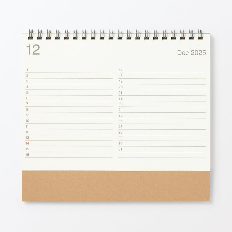Sunday start Rokki calendar / M / Dec. 2025 - Dec. 2026