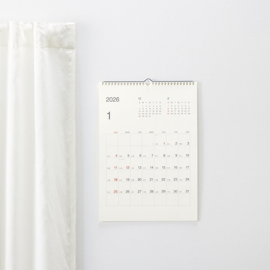 Sunday start Rokki calendar / Jan. - Dec. 2026