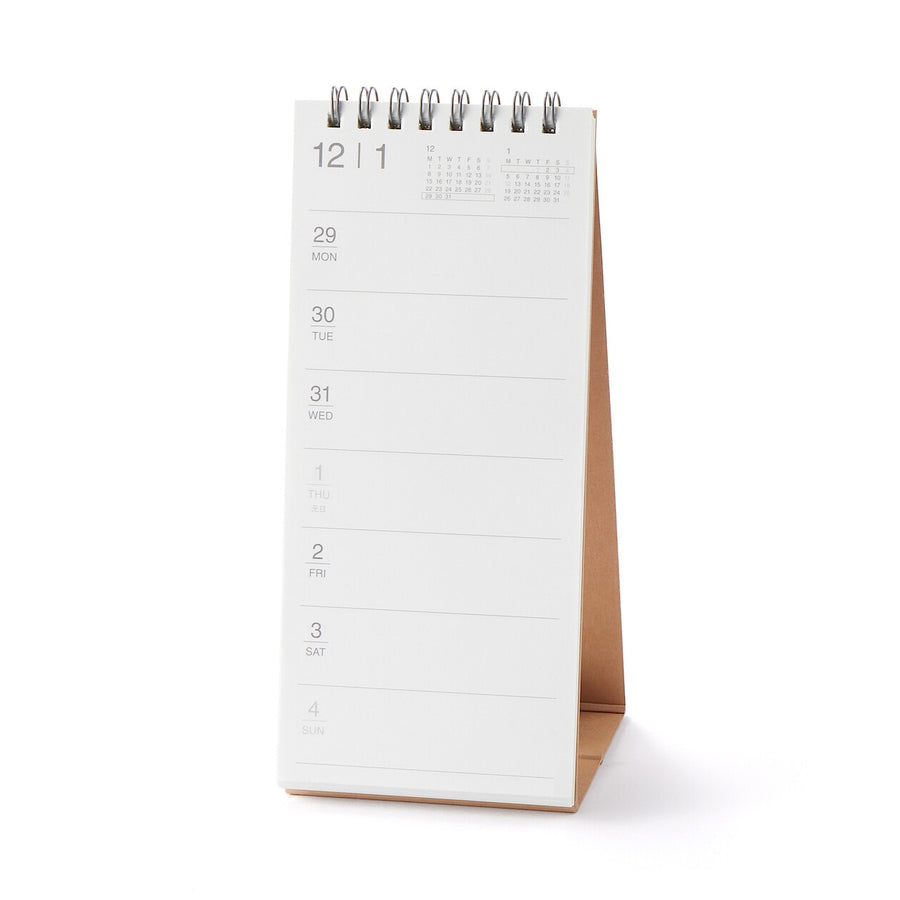 Monday start Weekly flip calendar Vertical Jan.-Dec.2026