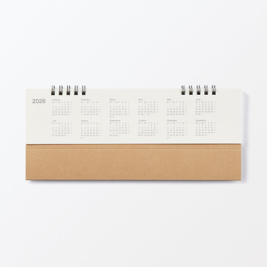 Monday start Weekly flip calendar Horizontal Jan-Dec2026