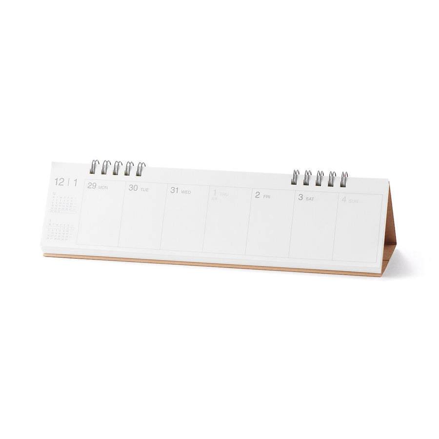 Monday start Weekly flip calendar Horizontal Jan-Dec2026