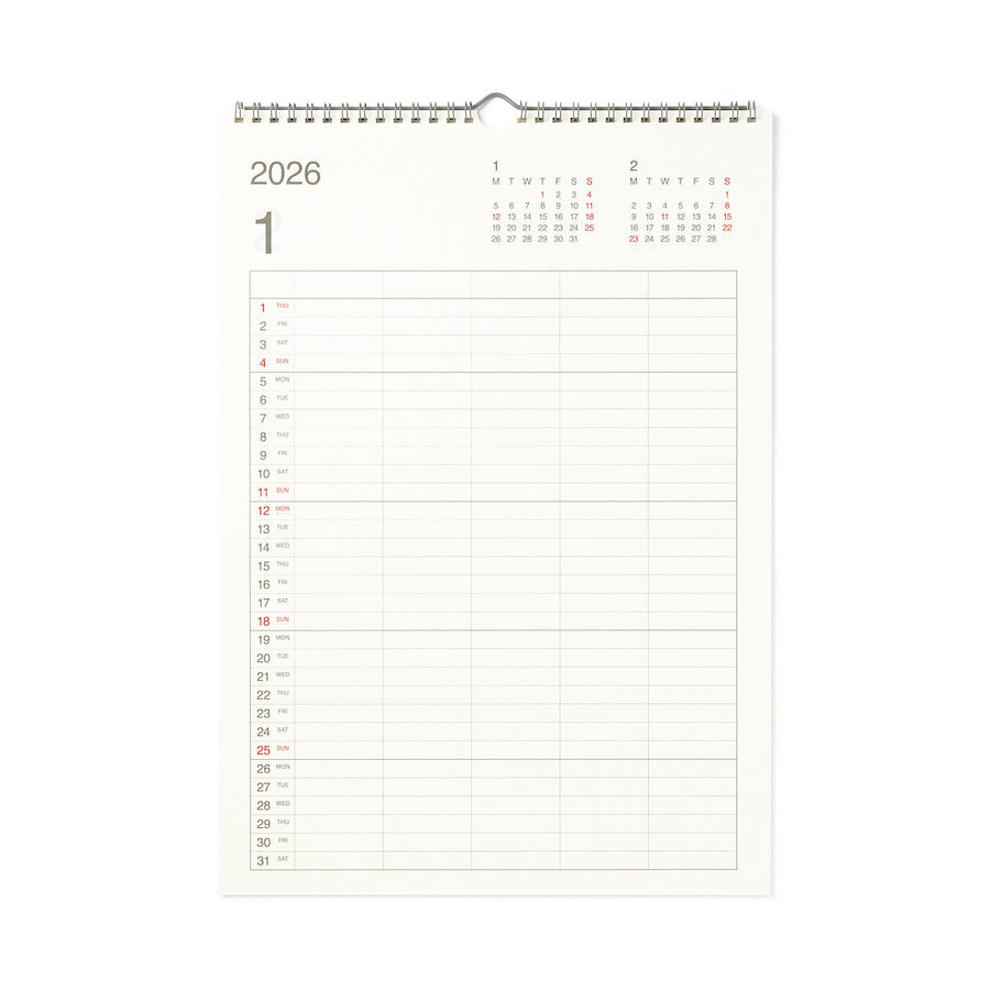 Family calendar / Jan.- Dec. 2026