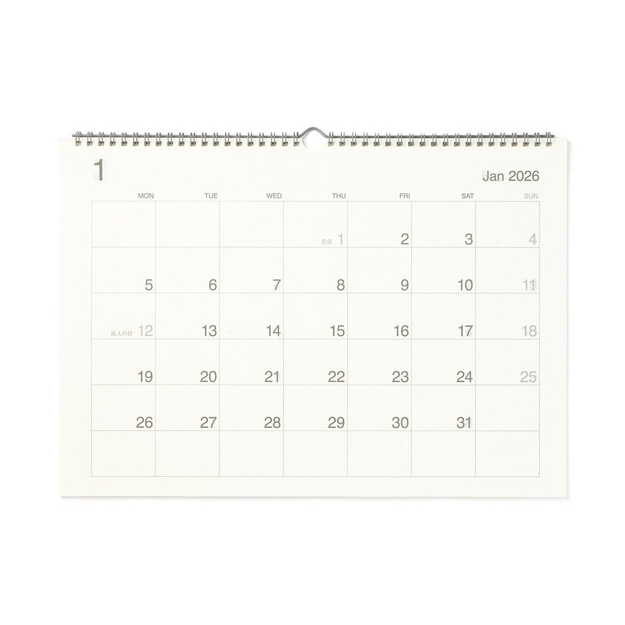 Monday start Wall calendar 2026 / Jan. - Dec. 2026