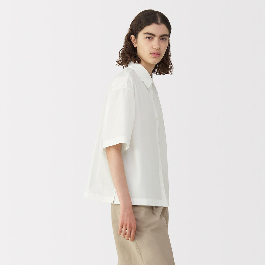 Women's poplin short sleeve shirt WhiteS