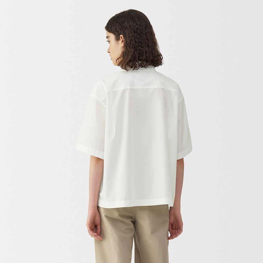Women's poplin short sleeve shirt WhiteS