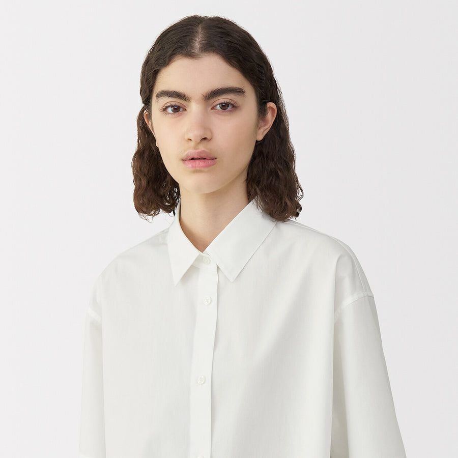 Women's poplin short sleeve shirt WhiteS