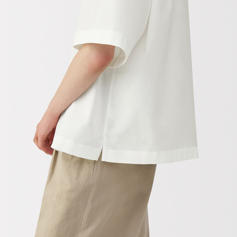 Women's poplin short sleeve shirt WhiteS