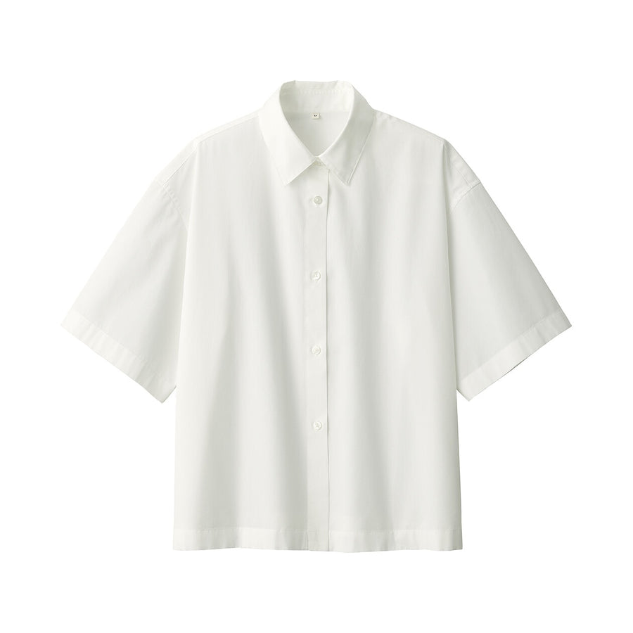 Women's poplin short sleeve shirt WhiteS