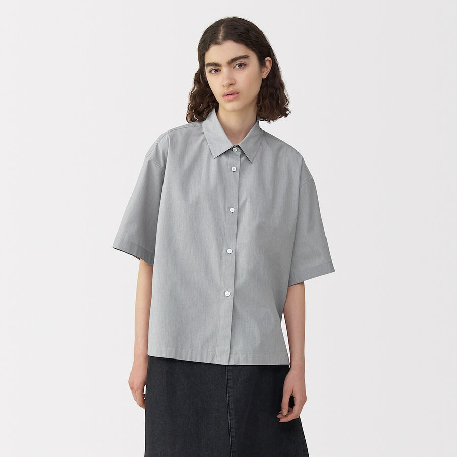 Women's poplin short sleeve shirt WhiteS