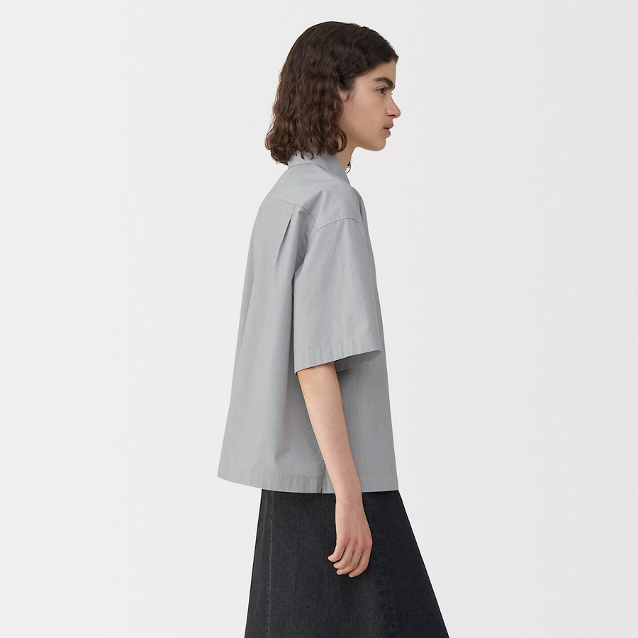 Women's poplin short sleeve shirt WhiteS