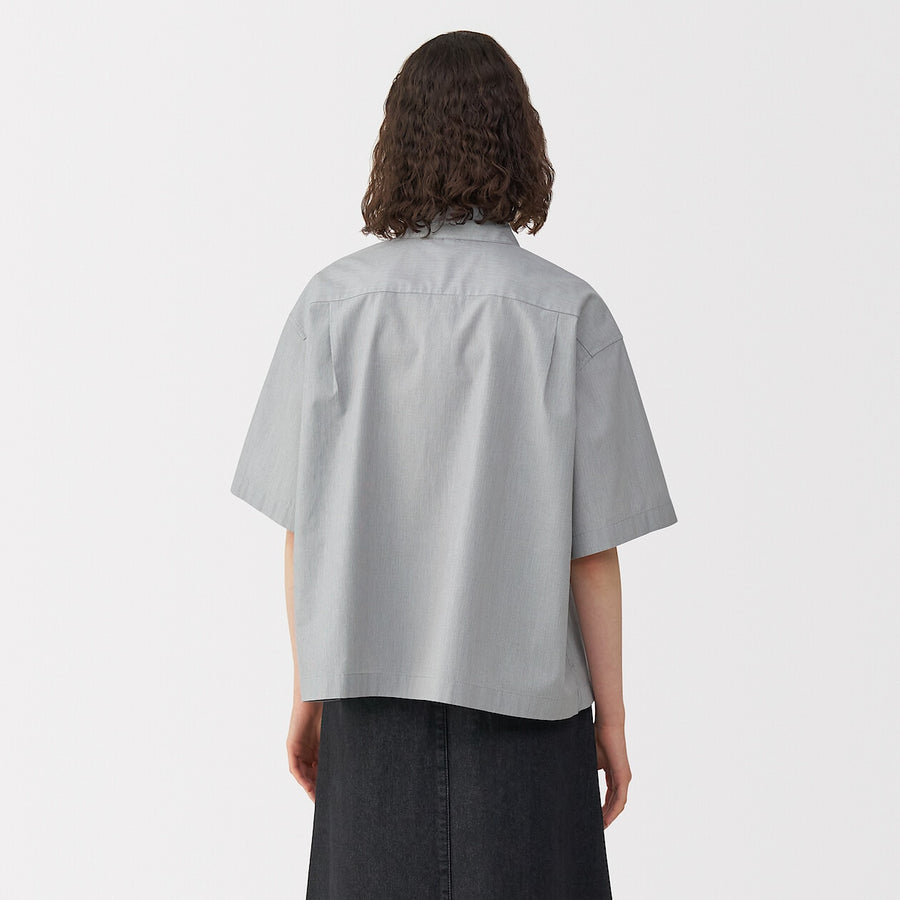 Women's poplin short sleeve shirt WhiteS