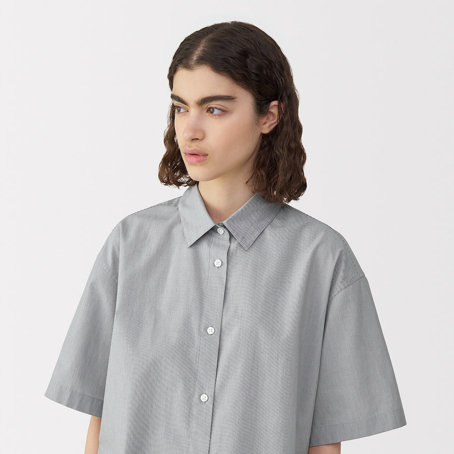 Women's poplin short sleeve shirt WhiteS