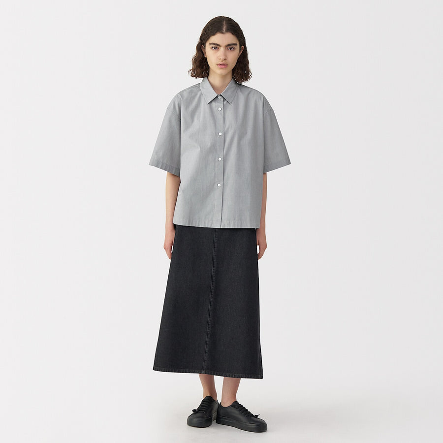 Women's poplin short sleeve shirt WhiteS