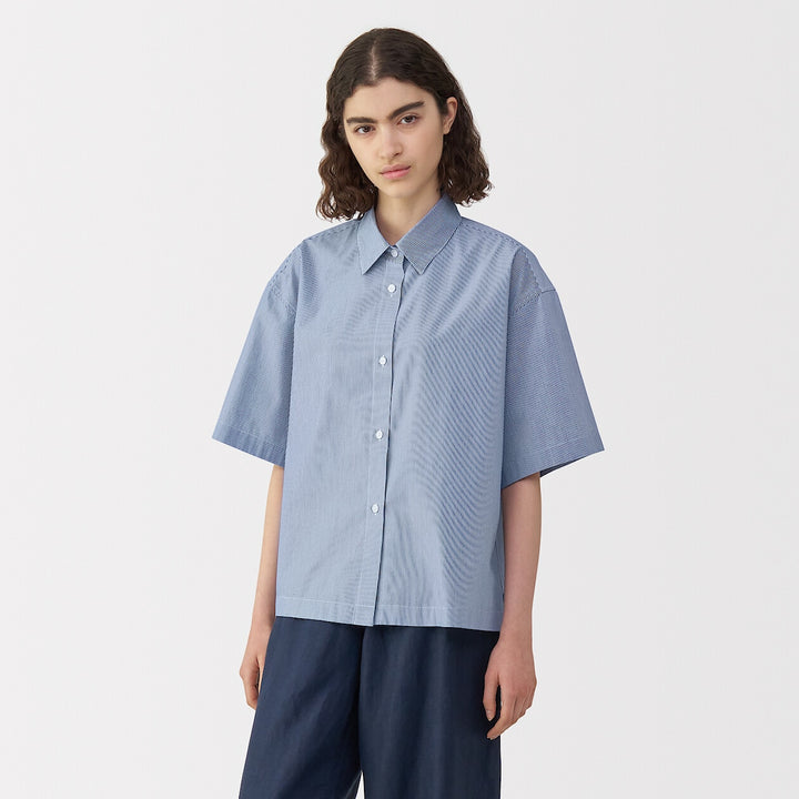 Women's poplin short sleeve shirt WhiteS