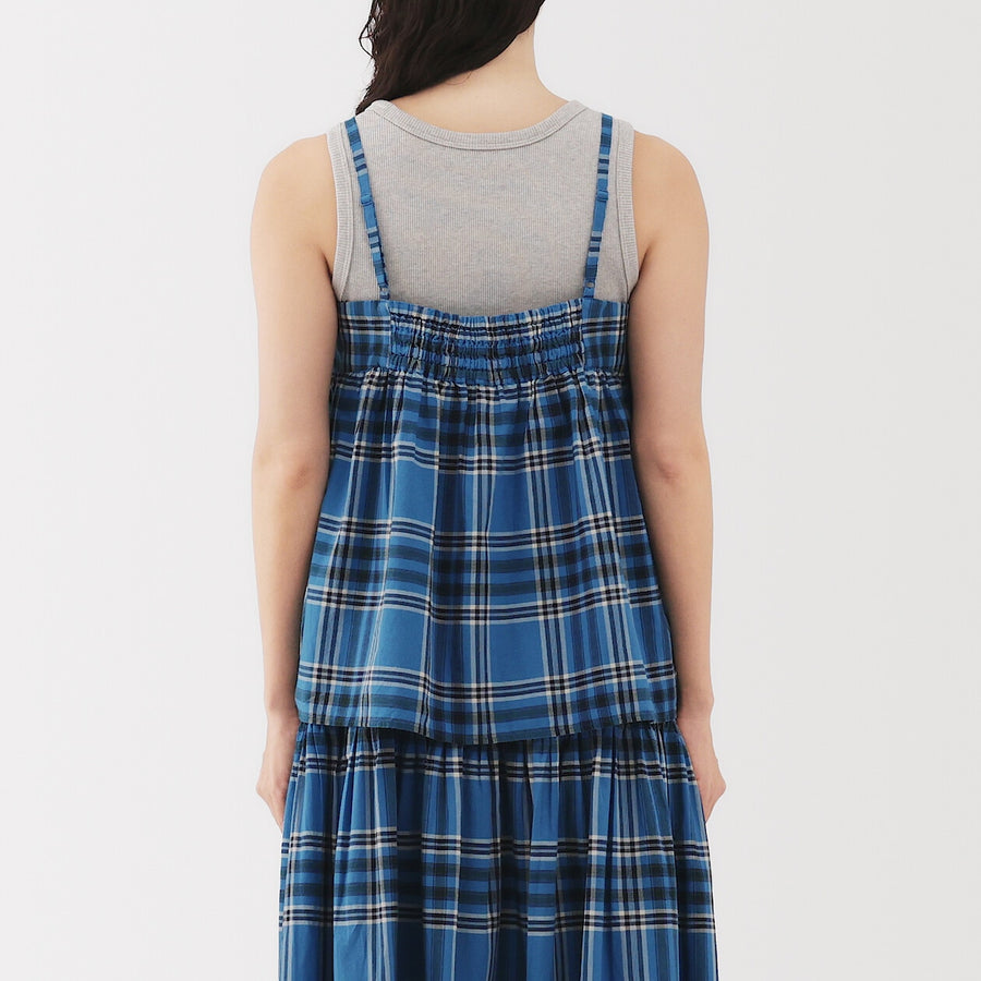 W's Madras Check Camisole blouse Blue CheckXS