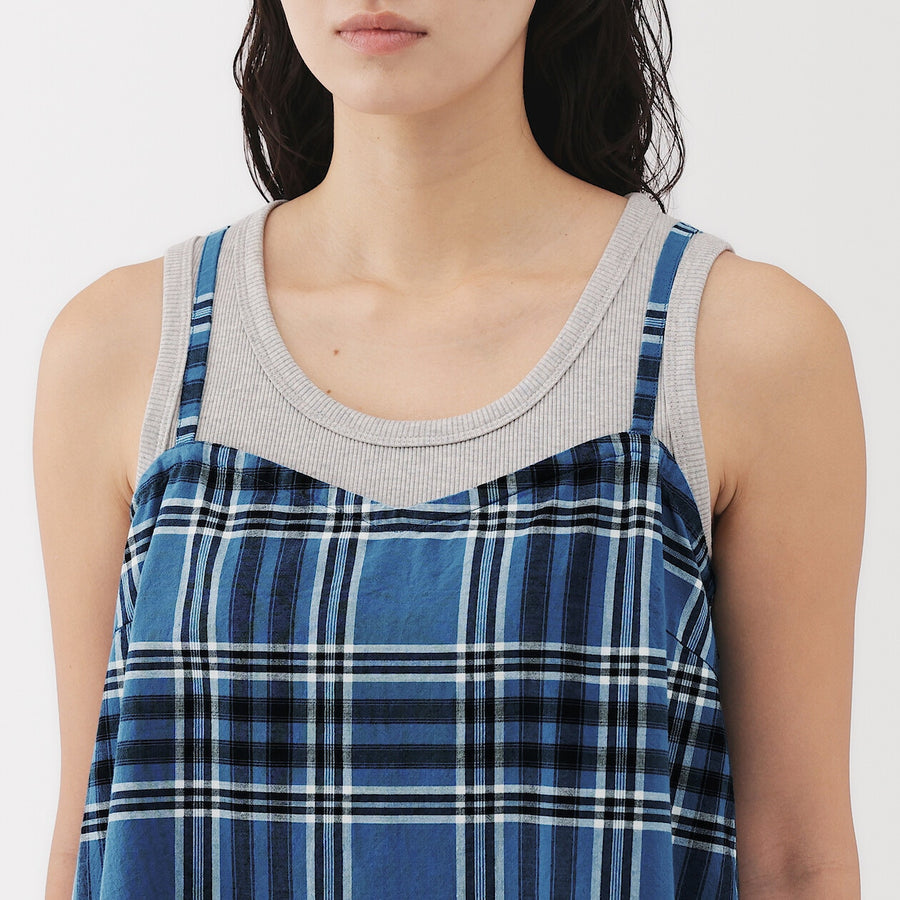 W's Madras Check Camisole blouse Blue CheckXS