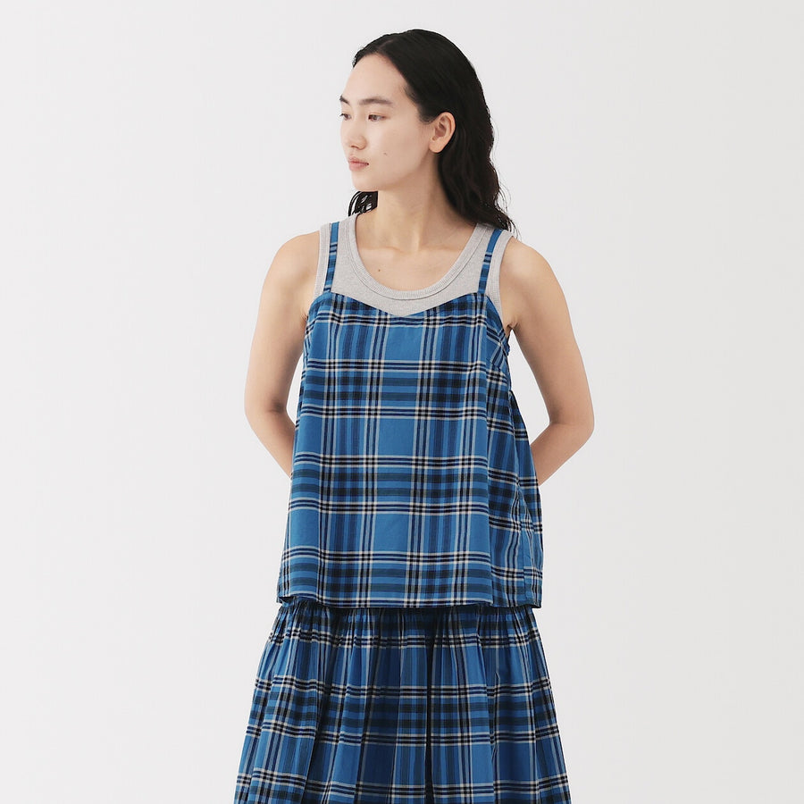 W's Madras Check Camisole blouse Blue CheckXS