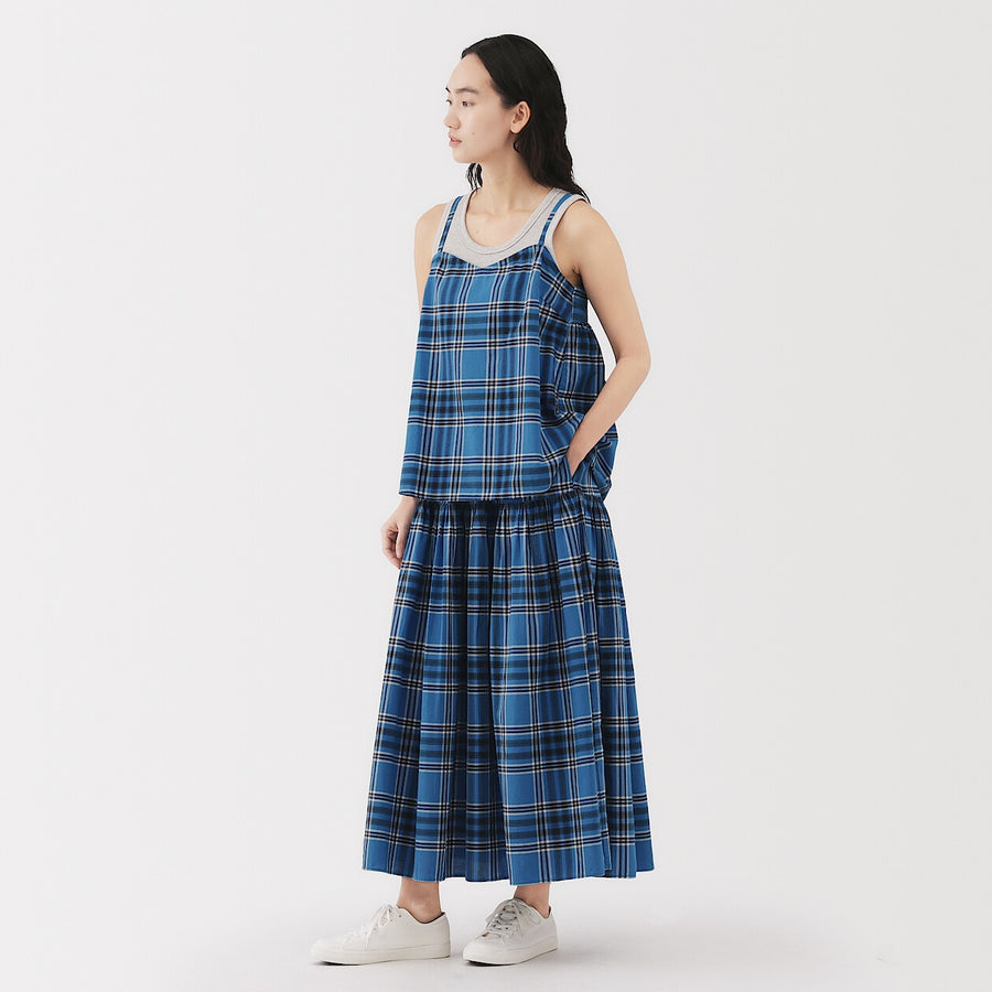 W's MadrasCheck Flare skirt Ivory CheckXS