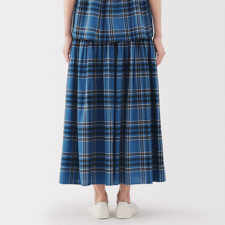 W's MadrasCheck Flare skirt Ivory CheckXS