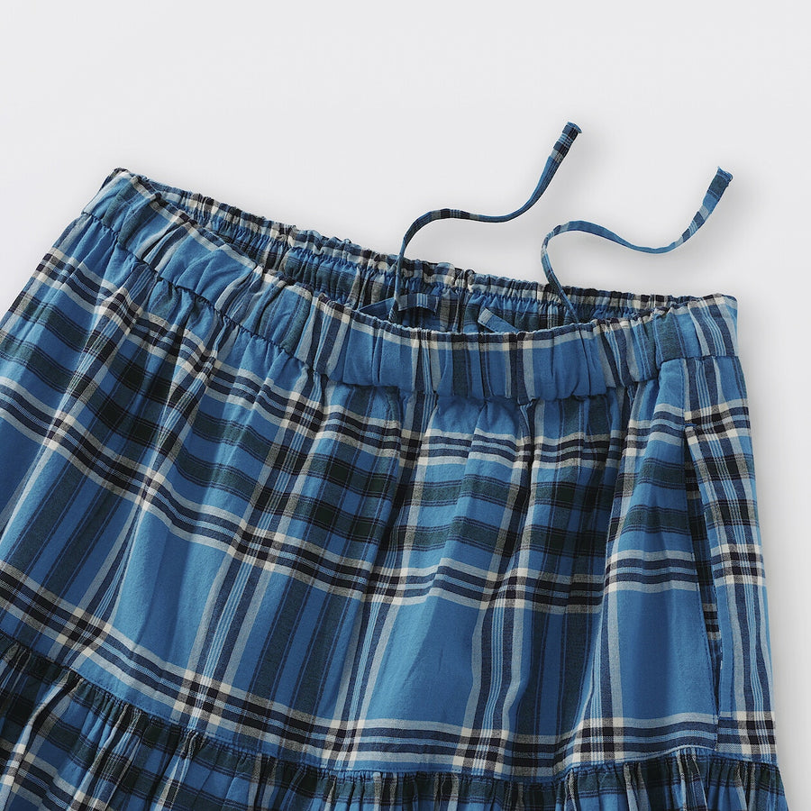 W's MadrasCheck Flare skirt Ivory CheckXS