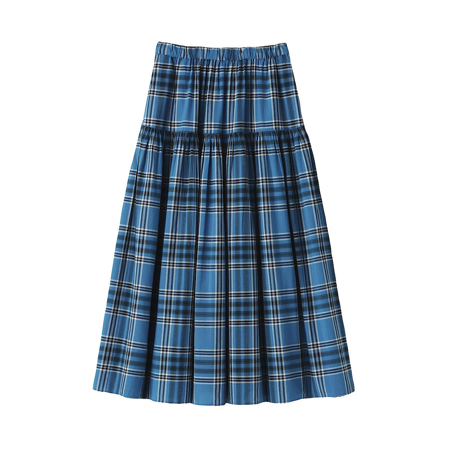 W's MadrasCheck Flare skirt Ivory CheckXS