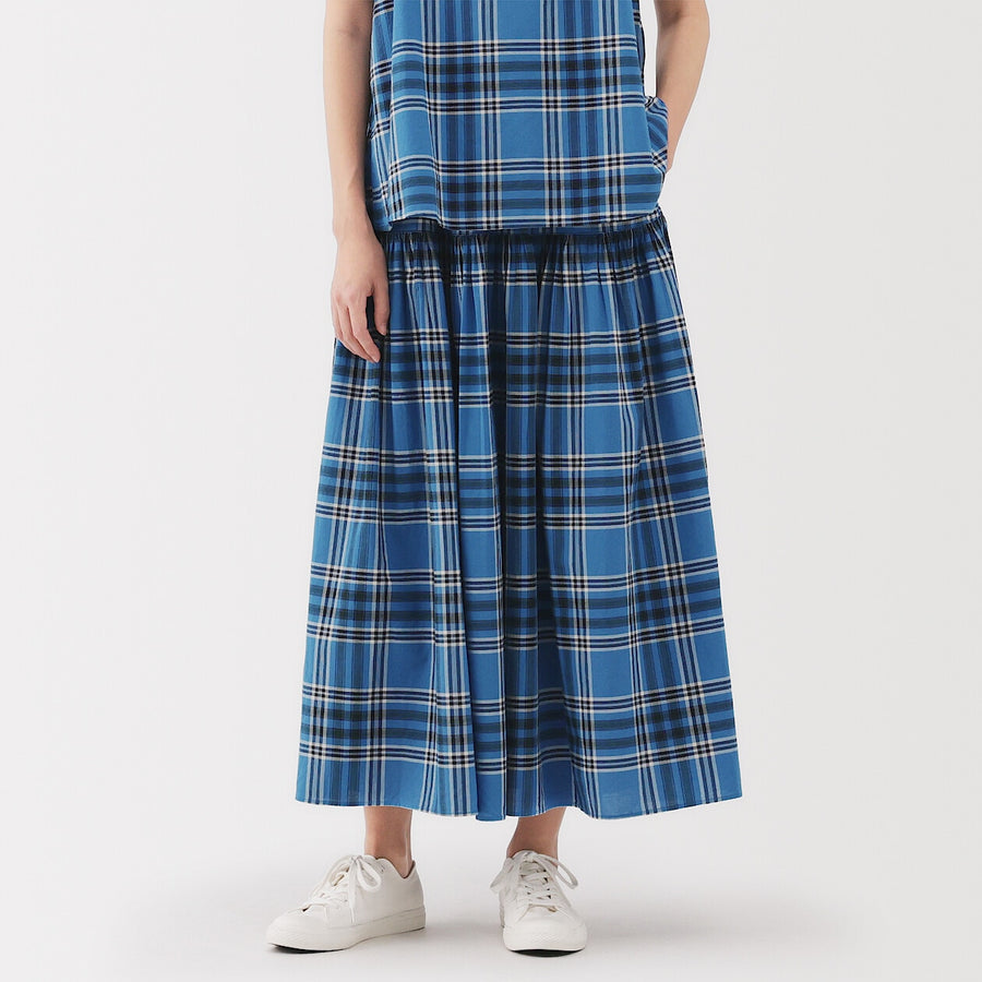 W's MadrasCheck Flare skirt Ivory CheckXS