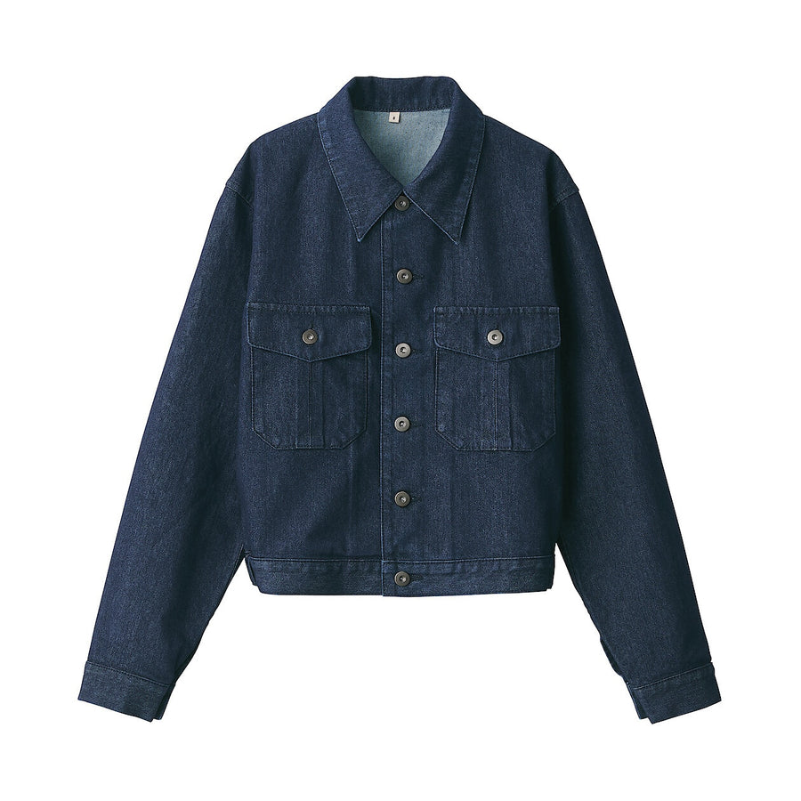 Women's washi blended denim trucker jacket Dark greyS
