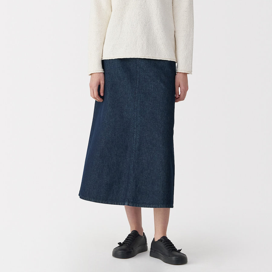 Women's washi blended denim skirt Dark grey23inch