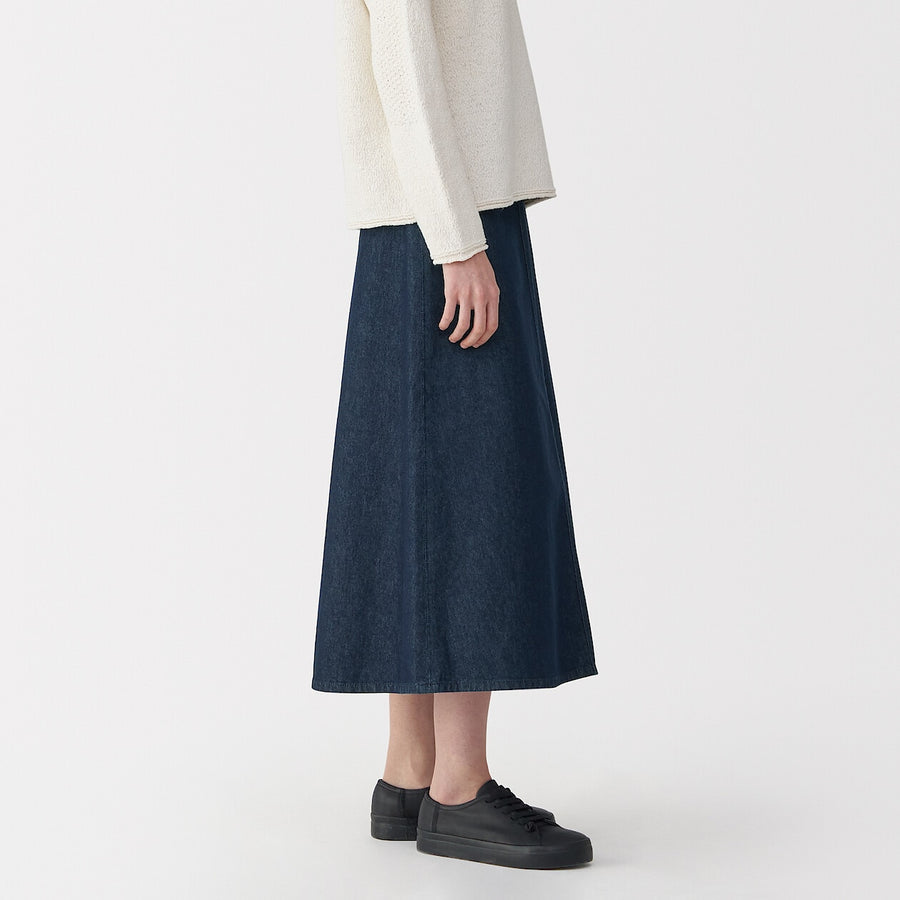 Women's washi blended denim skirt Dark grey23inch