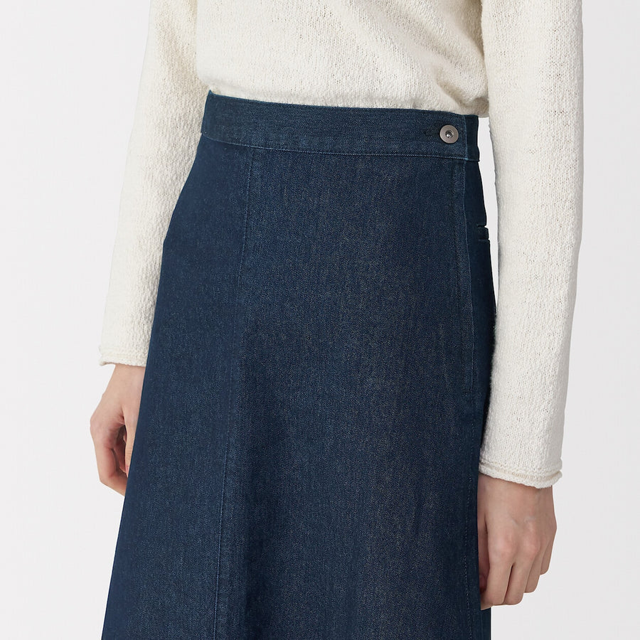 Women's washi blended denim skirt Dark grey23inch
