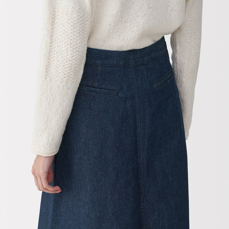 Women's washi blended denim skirt Dark grey23inch