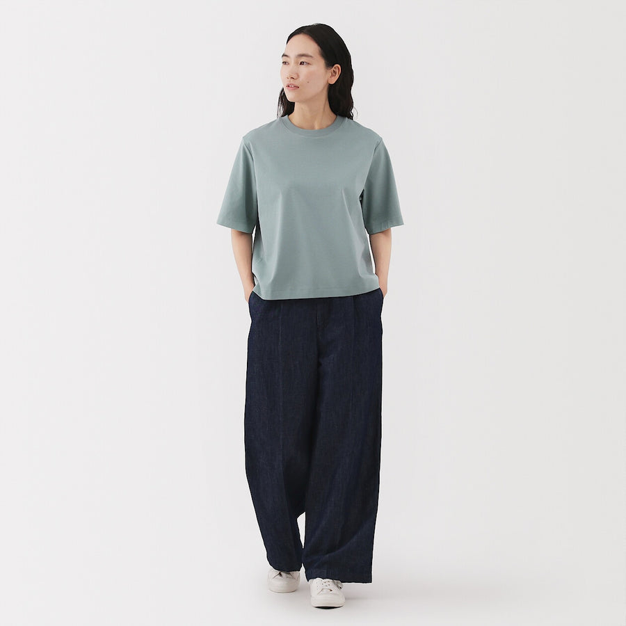 W's Cool touch crew neck wide-fit S/Slv T-shirt WhiteXS
