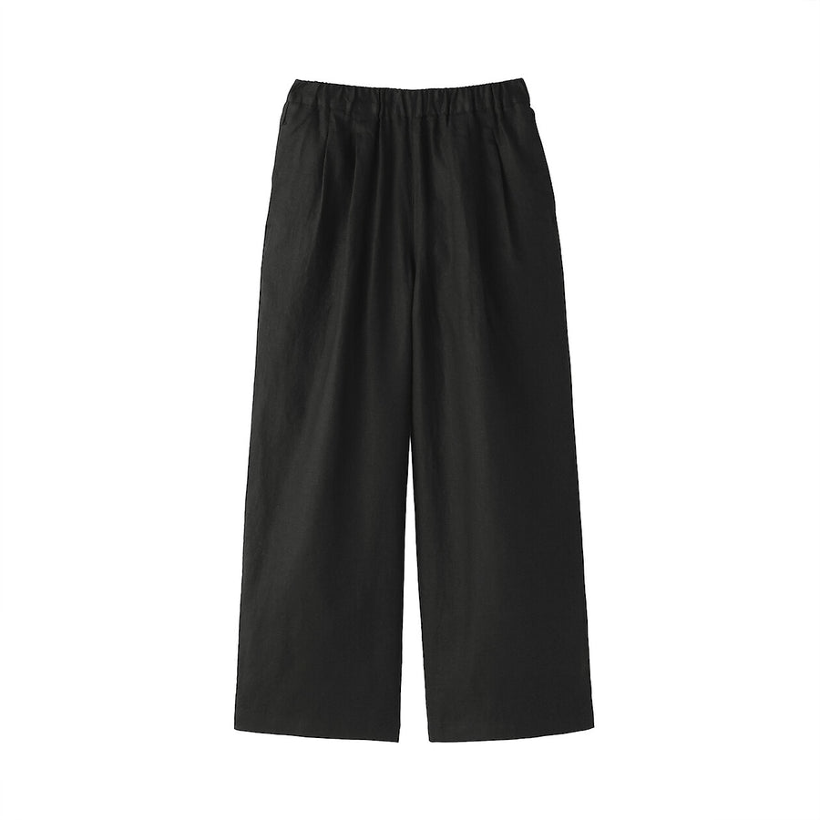 W's Washed linen Easy wide pants Charcoal greyXS