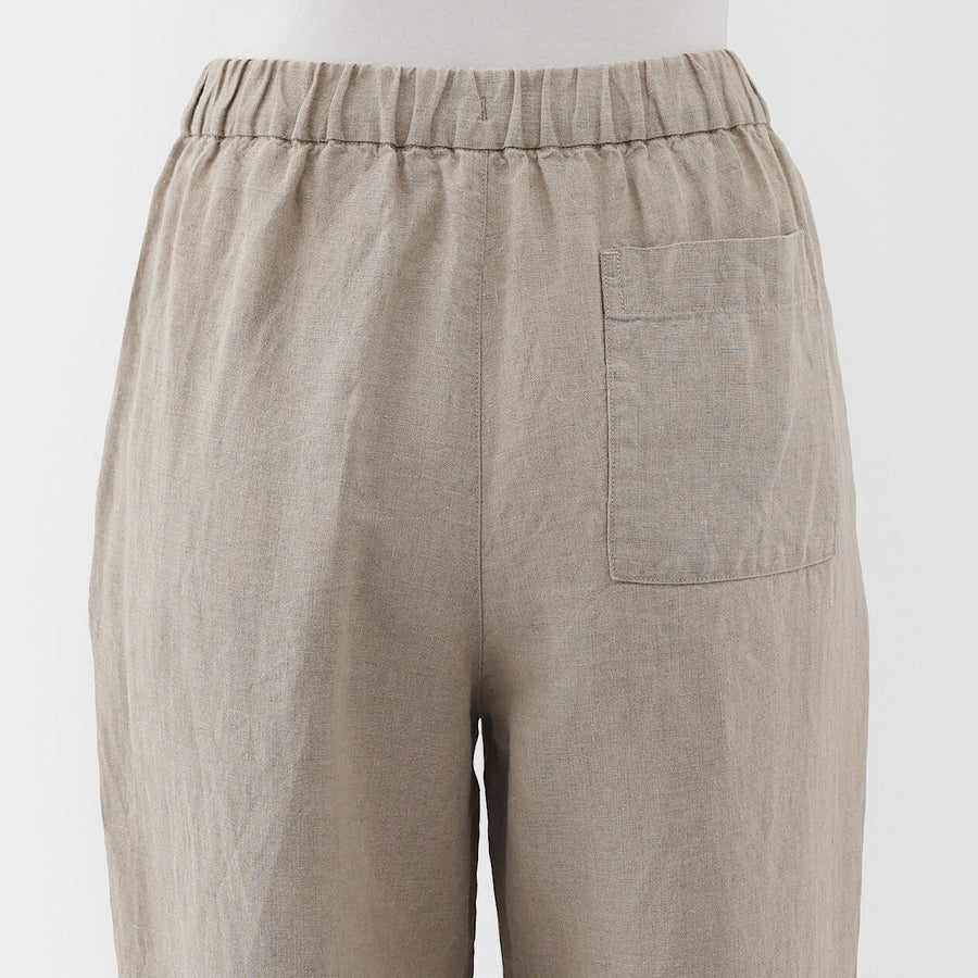 W's Washed linen Easy wide pants Charcoal greyXS