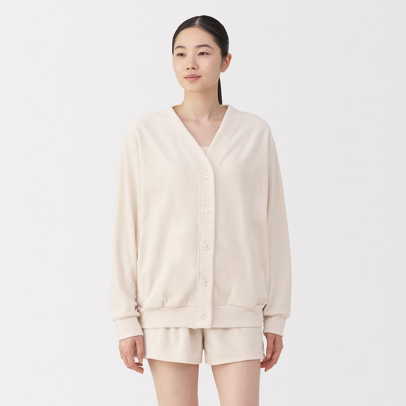 W's Cotton velour cardiganCharcoal greyXS