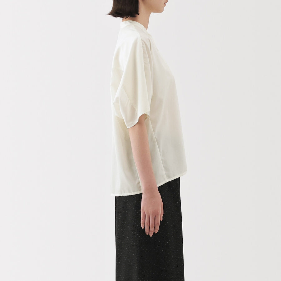 W's Lyocell blended 1/2 sleeve blouse Off whiteXS