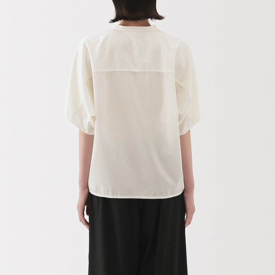 W's Lyocell blended 1/2 sleeve blouse Off whiteXS