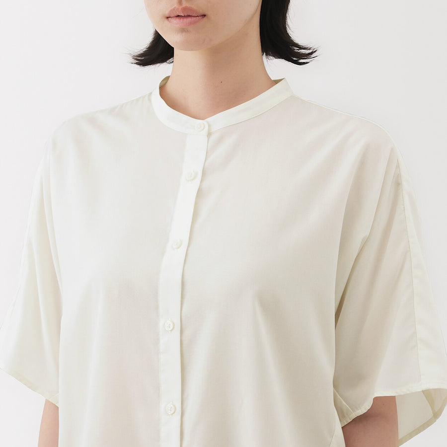 W's Lyocell blended 1/2 sleeve blouse Off whiteXS