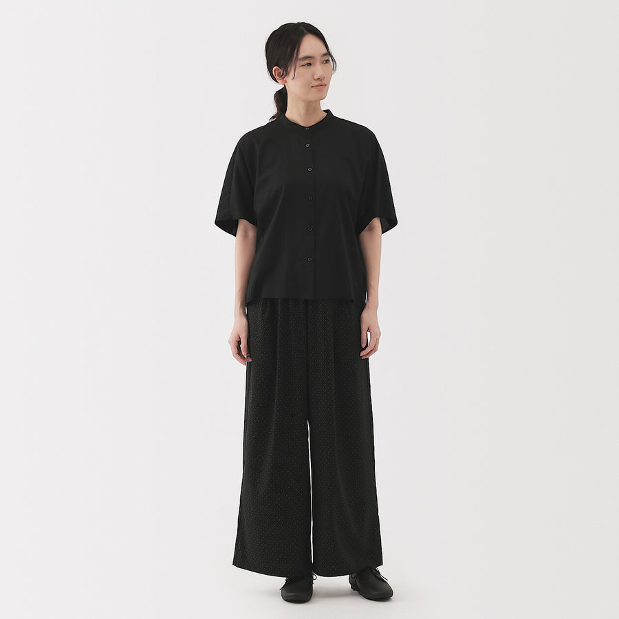 W's Lyocell blended 1/2 sleeve blouse Off whiteXS